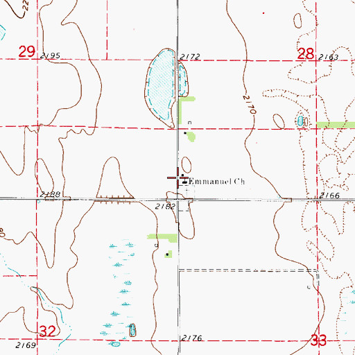 Topographic Map of Emmanuel Church, NE