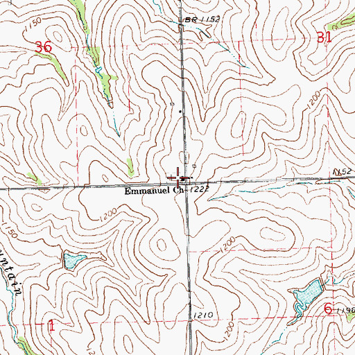 Topographic Map of Emmanuel Church, NE
