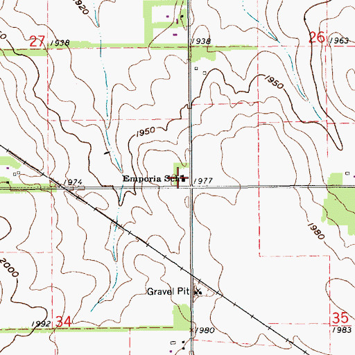 Topographic Map of Emporia School, NE