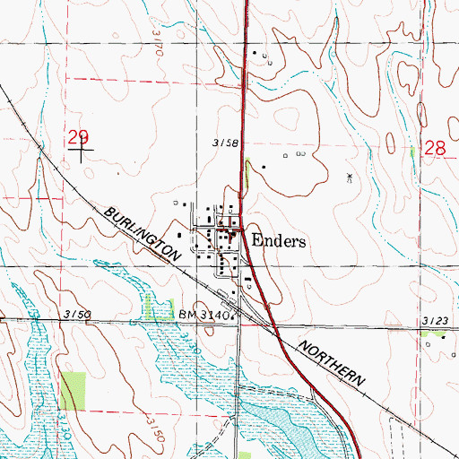 Topographic Map of Enders, NE