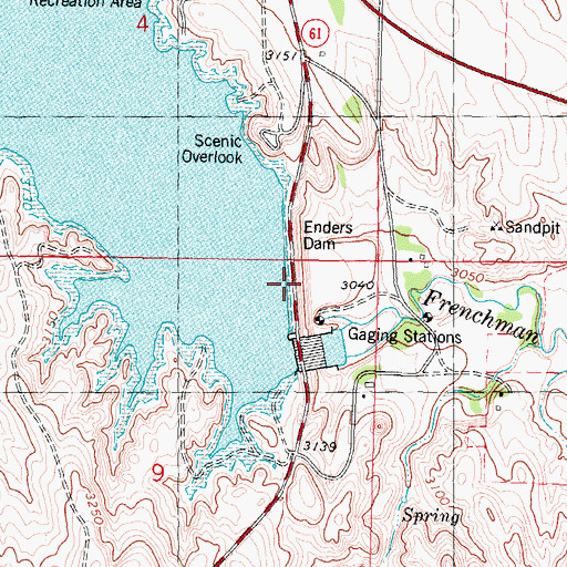 Topographic Map of Enders Dam, NE