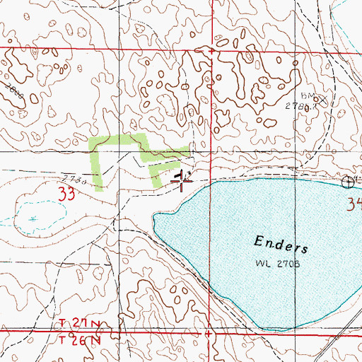 Topographic Map of Enders Ranch, NE