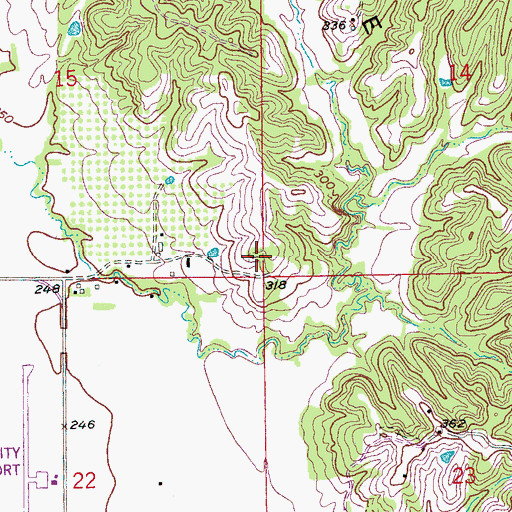 Topographic Map of McDonald Cemetery, AR