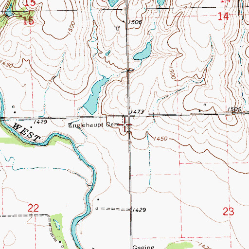 Topographic Map of Englehaupt Cemetery, NE