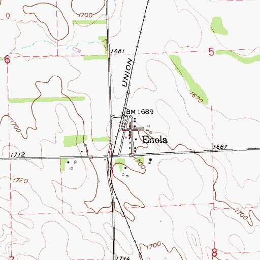 Topographic Map of Enola, NE