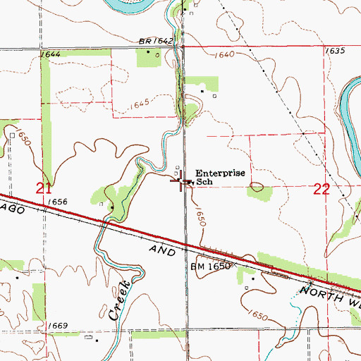 Topographic Map of Enterprise School, NE