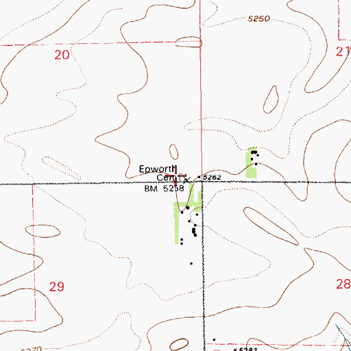 Topographic Map of Epworth Cemetery, NE