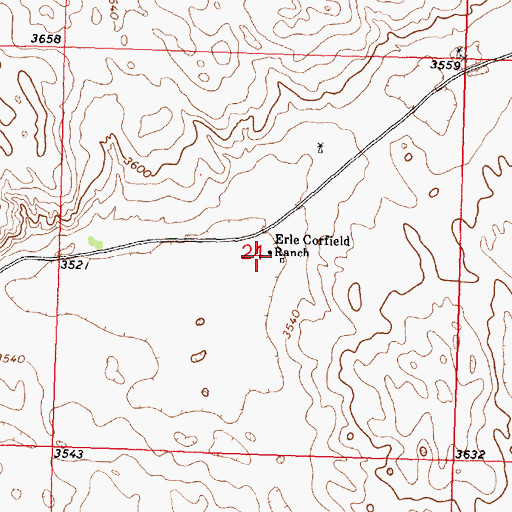 Topographic Map of Erie Corfield Ranch, NE