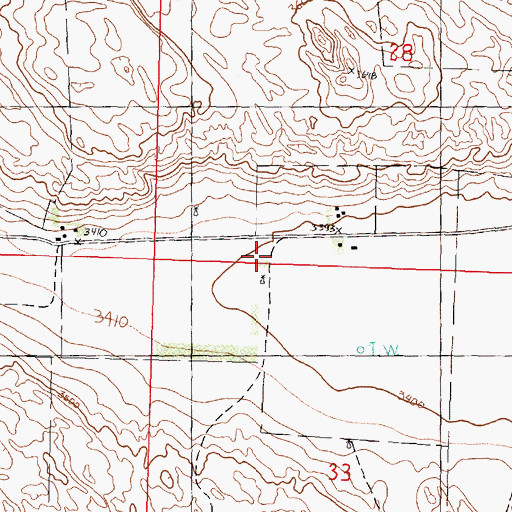 Topographic Map of Erny School, NE