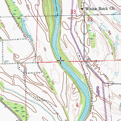 Topographic Map of Berry Bend, AR