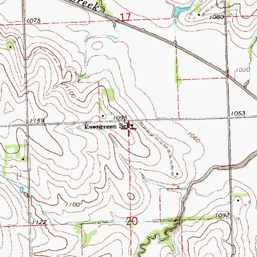 Topographic Map of Evergreen School (historical), NE
