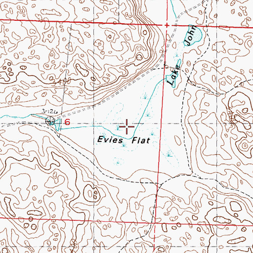 Topographic Map of Evies Flat, NE
