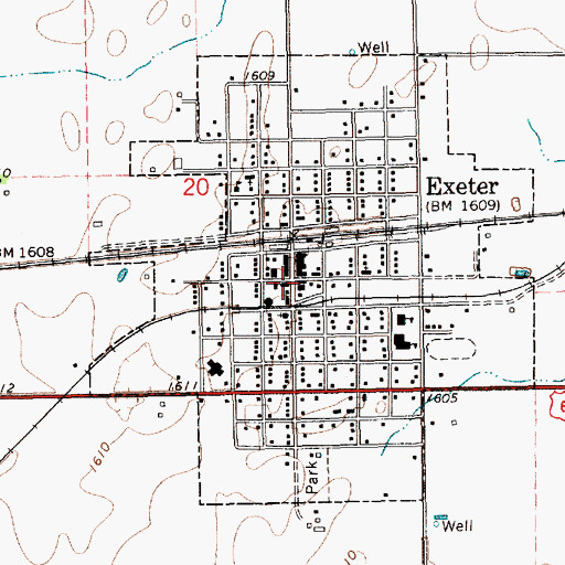 Topographic Map of Exeter, NE