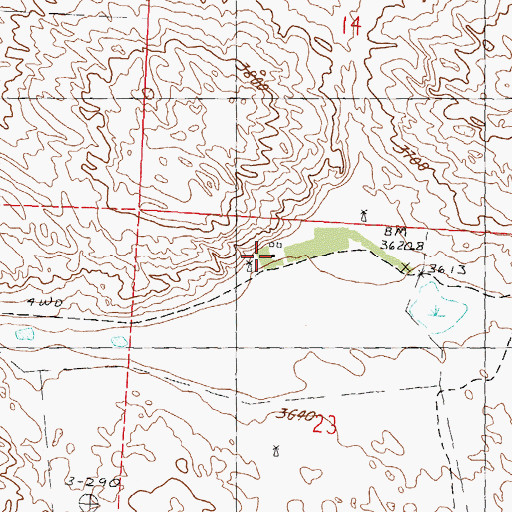 Topographic Map of F Henderson Ranch, NE