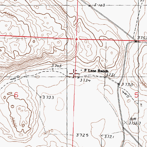 Topographic Map of F Lane Ranch, NE