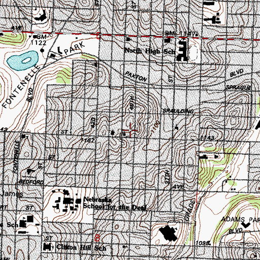 Topographic Map of Fairfax School, NE