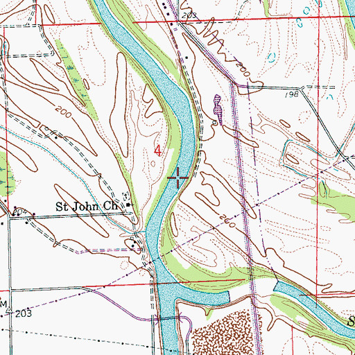 Topographic Map of Castell Crossing, AR