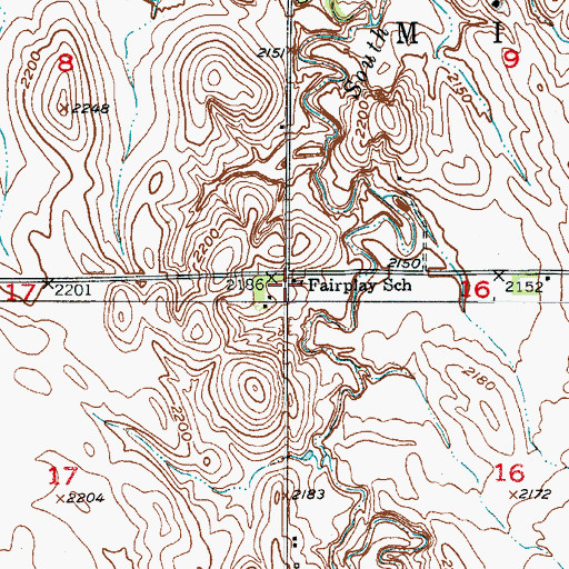 Topographic Map of Fairplay School, NE