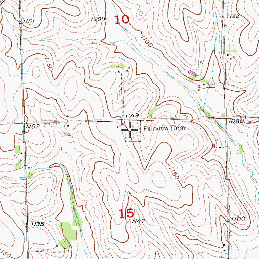 Topographic Map of Fairview Cemetery, NE