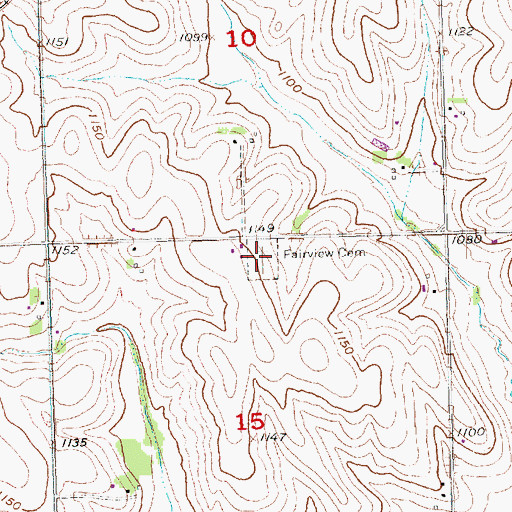 Topographic Map of Fairview Cemetery, NE