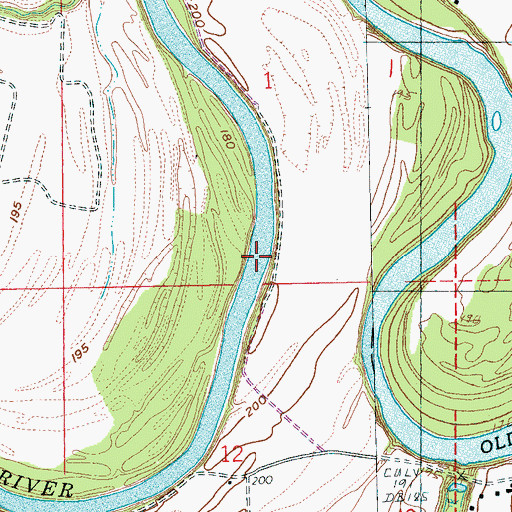 Topographic Map of Coon Island Bend, AR