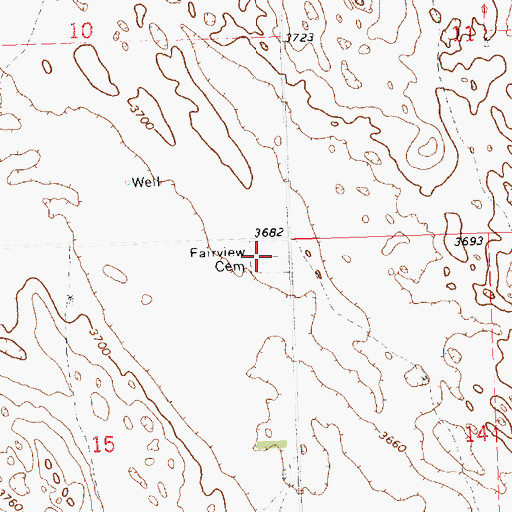 Topographic Map of Fairview Cemetery, NE