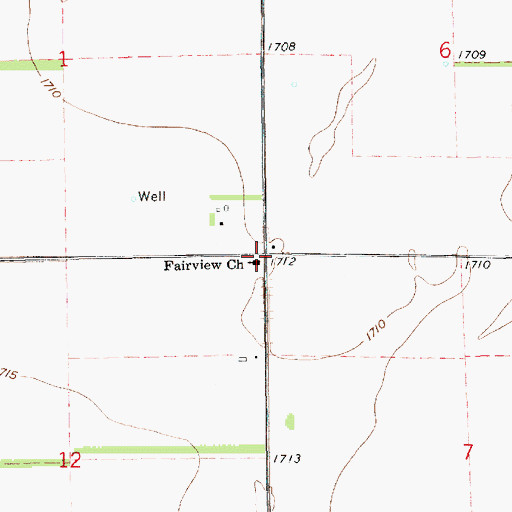 Topographic Map of Fairview Church, NE