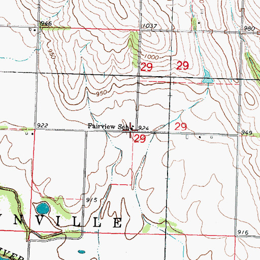 Topographic Map of Fairview School, NE