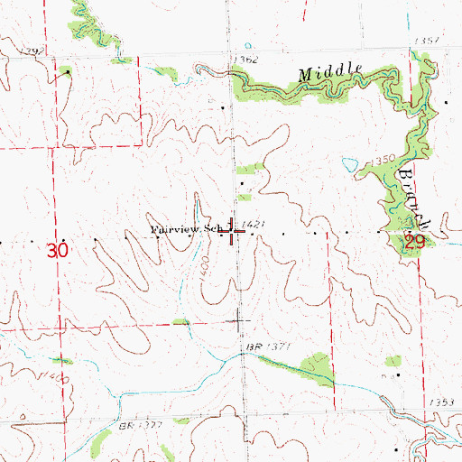 Topographic Map of Fairview School, NE