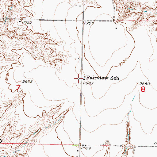 Topographic Map of Fairview School, NE