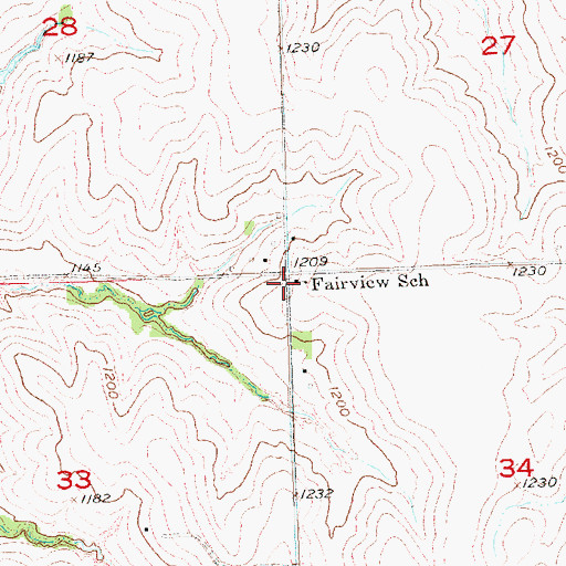 Topographic Map of Fairview School (historical), NE