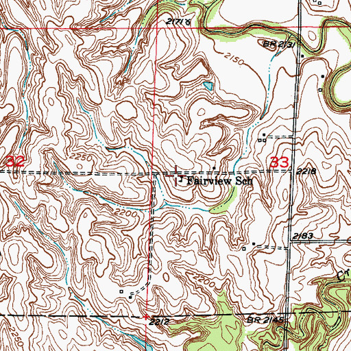 Topographic Map of Fairview School (historical), NE