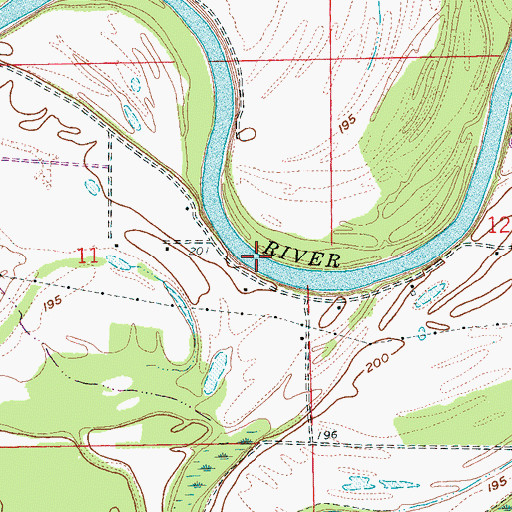 Topographic Map of Creely Bend, AR