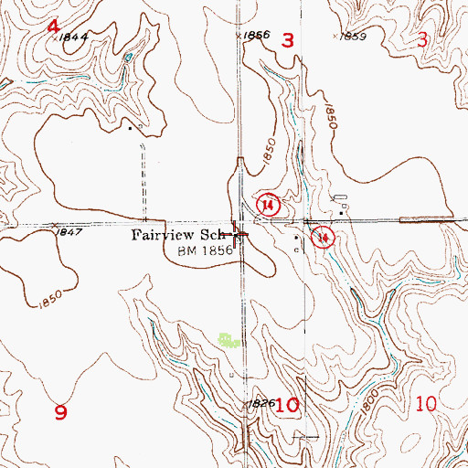 Topographic Map of Fairview School (historical), NE