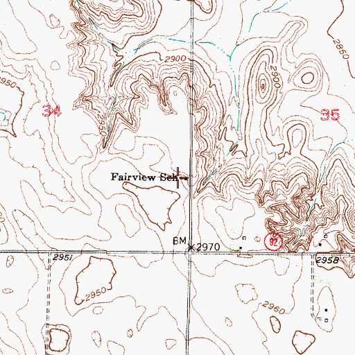 Topographic Map of Fairview School (historical), NE