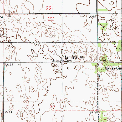 Topographic Map of Farmers Hill Cemetery, NE
