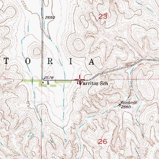 Topographic Map of Farritor School (historical), NE