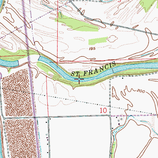 Topographic Map of Jarvis Bend, AR