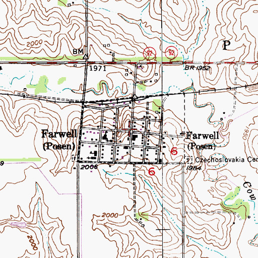Topographic Map of Farwell, NE