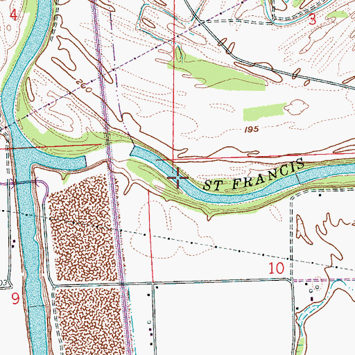 Topographic Map of Jarvis Crossing, AR