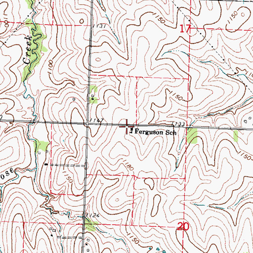 Topographic Map of Ferguson School (historical), NE