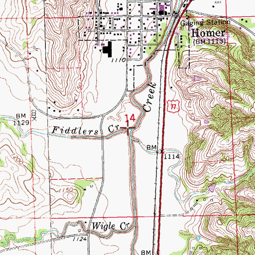 Topographic Map of Fiddlers Creek, NE