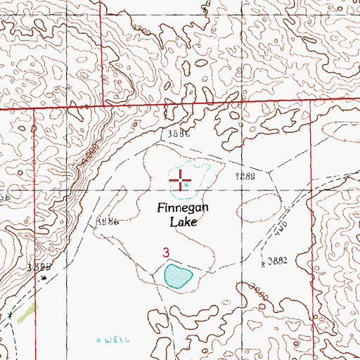 Topographic Map of Finnegan Lake, NE