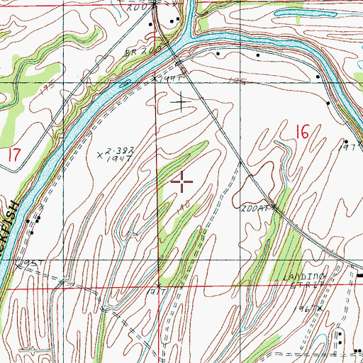 Topographic Map of Linder Island, AR