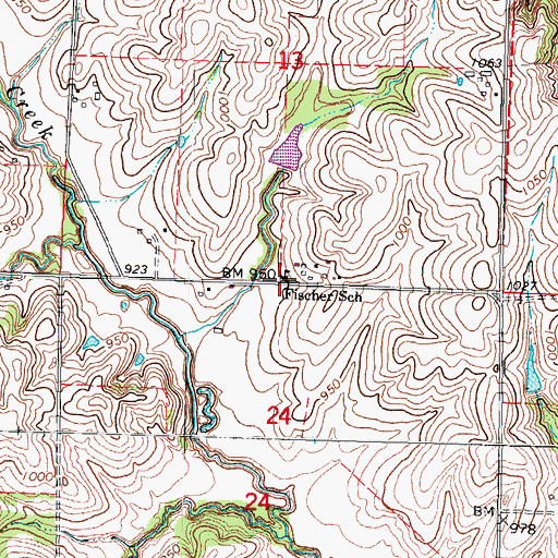 Topographic Map of Fischer School, NE