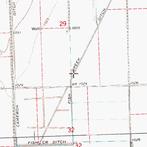 Topographic Map of Fish Creek Ditch, NE