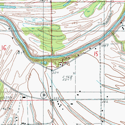 Topographic Map of Locust Grove Cemetery, AR
