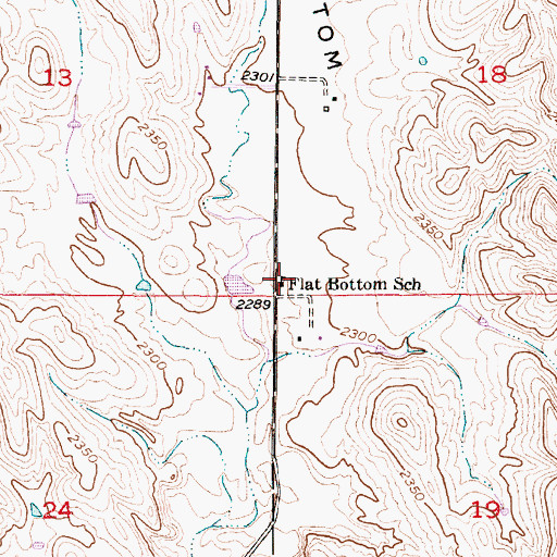 Topographic Map of Flat Bottom School (historical), NE