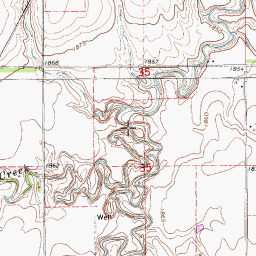 Topographic Map of Flat Creek, NE