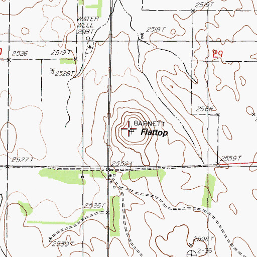 Topographic Map of Flattop, NE